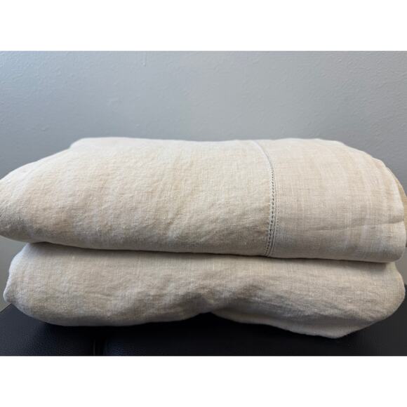 Potterybarn 100% Linen Sheets Cal California King Flax Tan Flat and Fitted ONLY - Picture 3 of 7